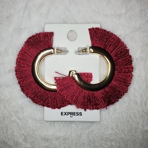 Burgundy Fringe Earrings